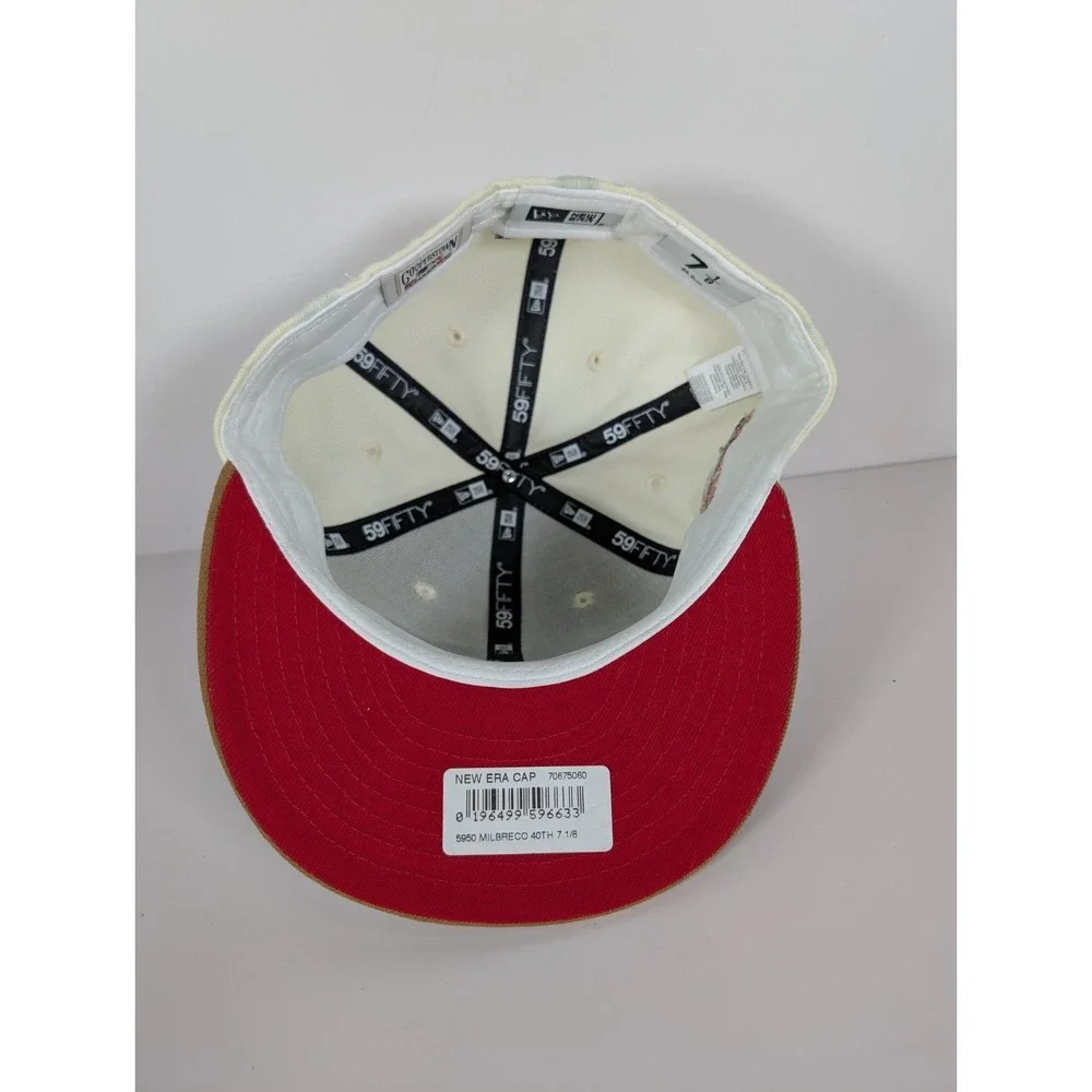 Milwaukee Brewers 2002 ASG Cream Two Tone Tan Red Topperz Hat Club Beer‎ 7 1/8